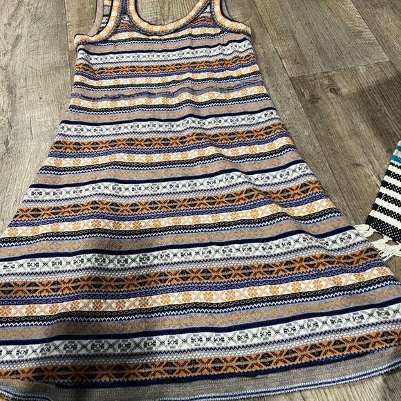 Free People Fair Isle Nordic Geometric Sweater Dress - Wool Blend M - Picture 10 of 14